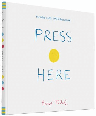 Cover of the book, Press Here by Herve Tullet.