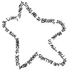 A poem in the shape of a star.