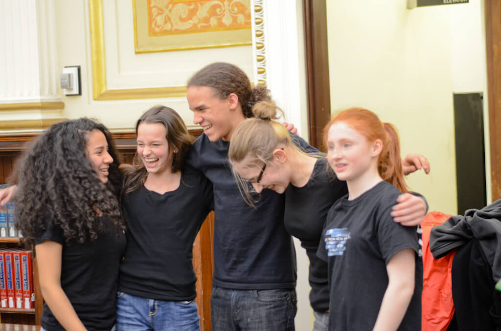 Teens having fun at the Battle of the Books