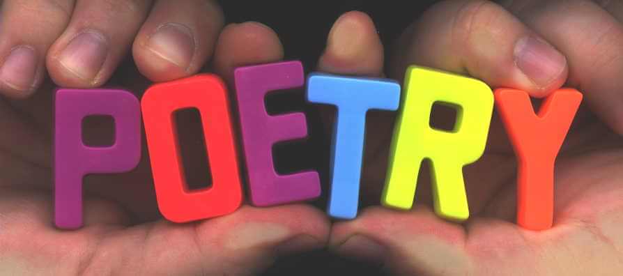 Poetry spelled out using magnetic letters
