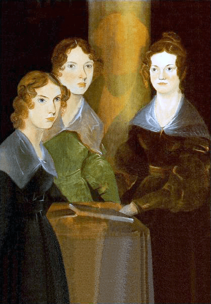 Painting of three women in 19th century clothing