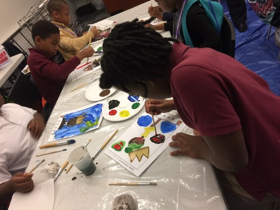 Students at CLP - Allegheny create art after reading the book, Radiant Child.