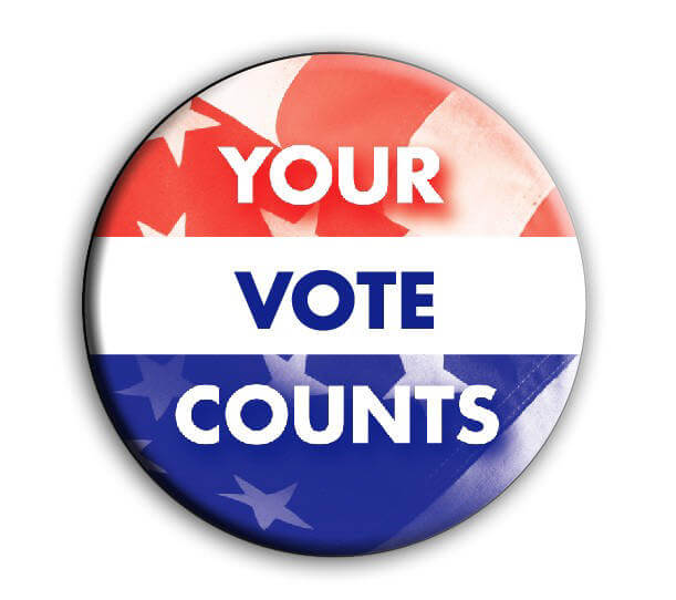 A button that says, 'Your vote counts'
