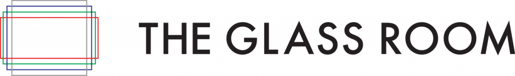 logo for The Glass Room Digital Privacy project. A stylized box sits next to the text THE GLASS ROOM against a white background.