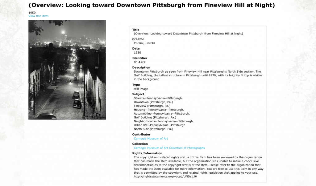Screenshot from Historic Pittsburgh