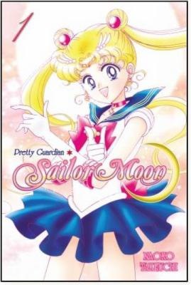 Book cover art for Sailor Moon displays a character with blonde pigtails wearing a blue skirt.