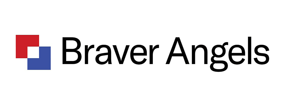 Red and Blue squares overlapping next to 'Braver Angels' text.