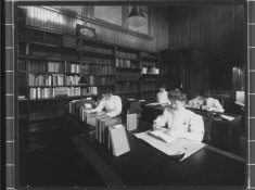black and white photograph, cataloging room, Allegheny, 1890