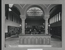 black and white photograph, circulation desk, Allegheny Branch, 1890