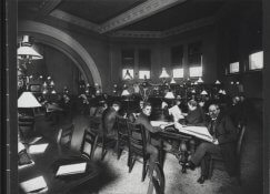 black and white photograph, reading room, Allegheny, 1890