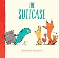 book cover of The Suitcase with four line drawn animals on the cover, one with a briefcase