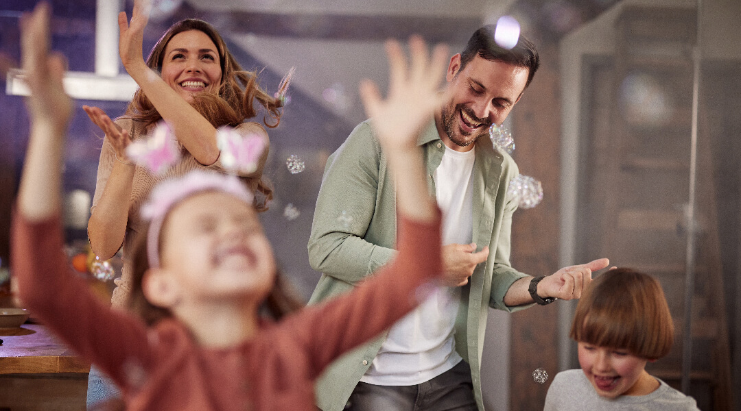 A family dances together