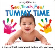 Book cover for "See, Touch, Feel Tummy Time"