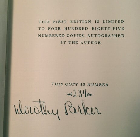 Page of a book, signed by the author