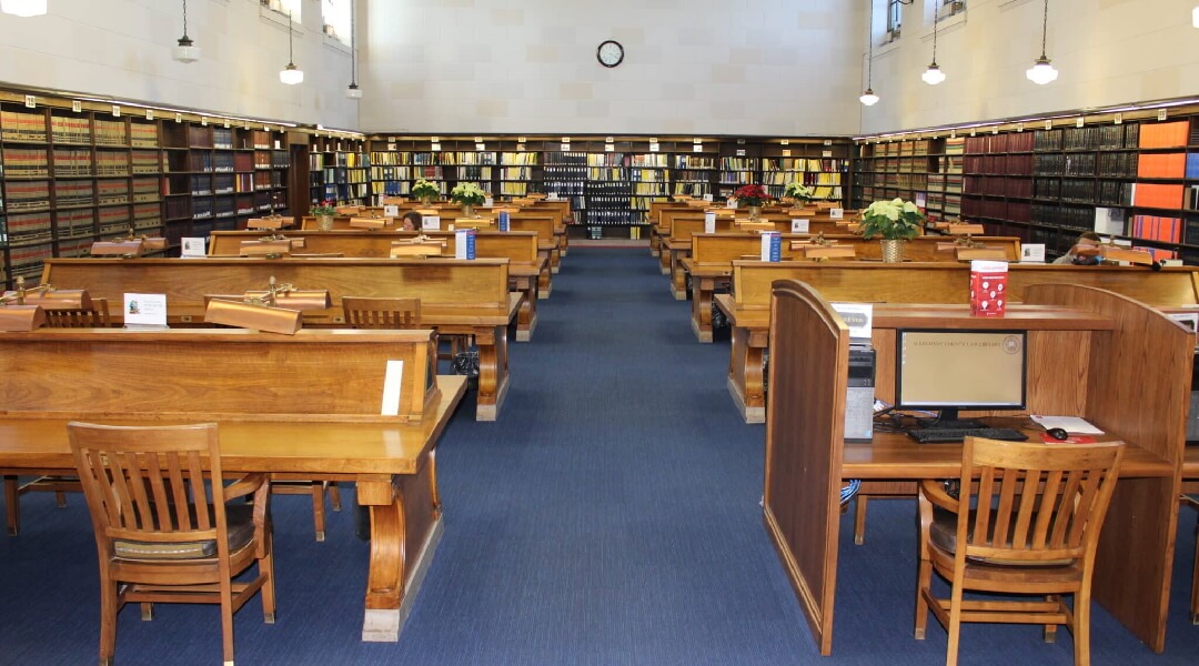 Main reading room of the Allegheny County Law Library