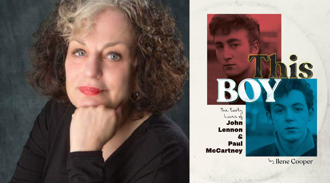 Photo portrait of Ilene Cooper next to book cover for This Boy