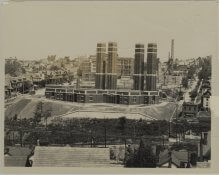 Photo of an industrial site among houses.